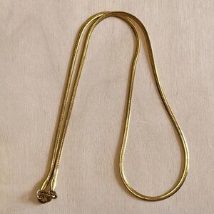 Gold-Tone Snake Chain Necklace | Retro 80s Minimalist Layering Chain